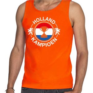 Oranje fan tanktop voor heren - Holland kampioen met beker - Nederland supporter - EK/ WK kleding / outfit XL
