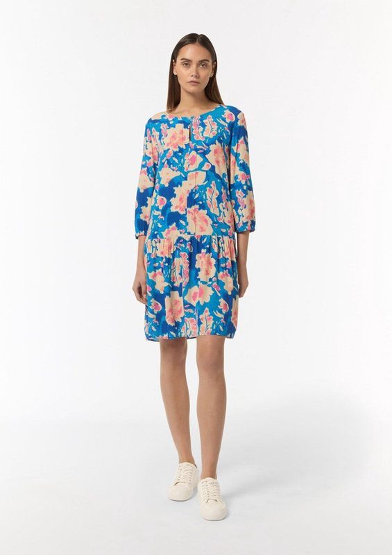 comma - Korte Jurk - Viscose - Betoverende Patronen