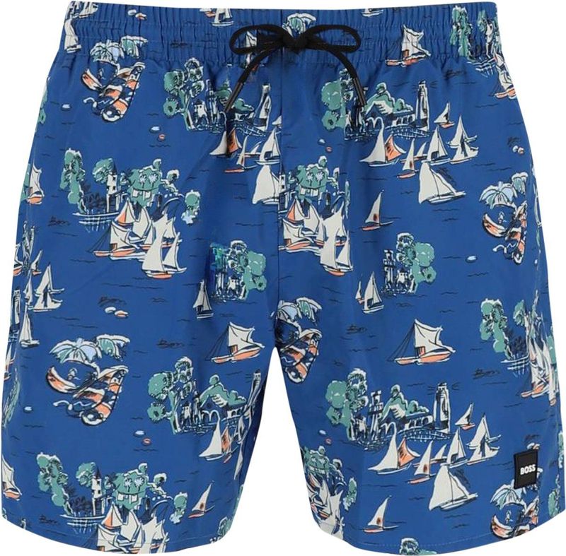 HUGO BOSS Piranha swim shorts - heren zwembroek - kobalt blauw dessin