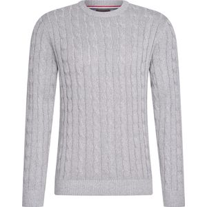 Cappuccino Italia - Heren Sweaters Cable Pullover Grijs - Grijs - Maat L