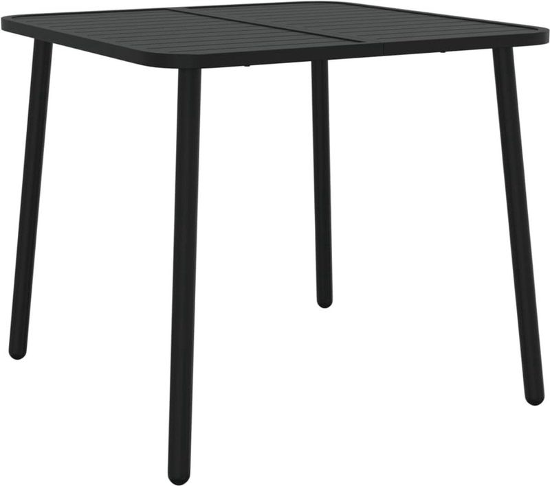 VidaXL Tuintafel 80x80x71 cm Staal Antracietkleurig