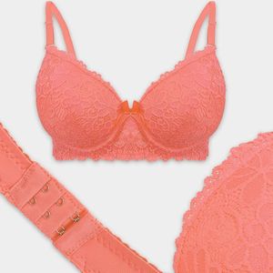 Han comfortabele push-up bh kant zalmroze 32/70B