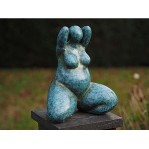 Tuinbeeld - bronzen beeld - Dikke dame ""Belle Donna"" - Bronzartes - 32 cm hoog