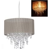 Plafondlamp - Grijs-Zilver - Lampenkap Organza - E27-fitting - 129x32 cm