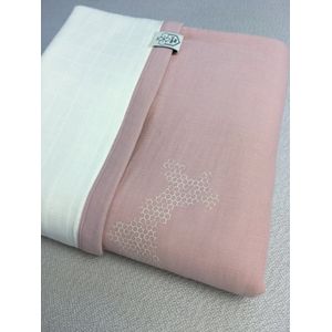 Oker en Mos - Wiegdeken baby oudroze - 75x100cm