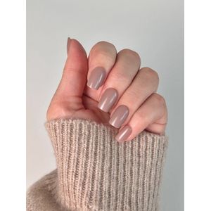 BIMA Nails - Soft Gel Press-On nagels - Short Square - Plaknagels met lijm - Herbruikbare nepnagels met lijmstickers/sticky tabs - Paars/Bruin - Soft Mauve - 30 stuks (15 maten)