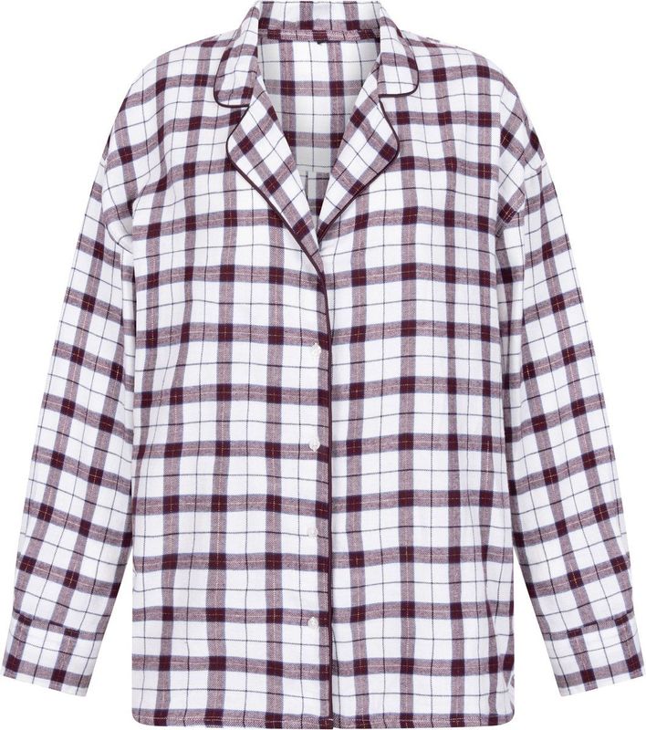 Hunkemöller Pyjamatop Flannel Wit XS