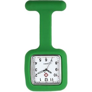 Fako® - Verpleegstershorloge - Zusterhorloge - Verpleegster Horloge - Siliconen Vierkant - Groen