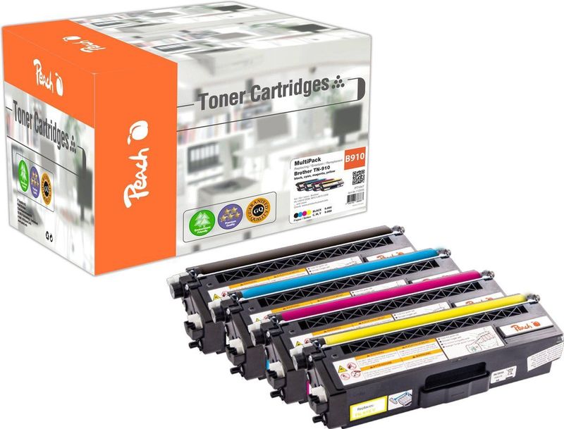 Peach - Spar Packs - Tonermodules - Geel/Magenta/Cyaan/Zwart - Compatibel met TN-910