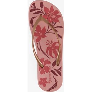 Copacabana dames teenslippers bloemenprint roze - Maat 41