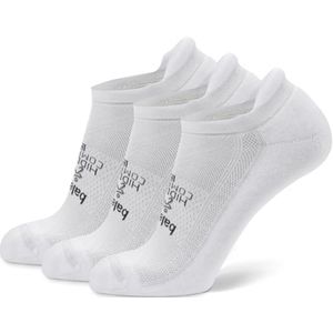 Comfortabele No Show Hardloopsokken voor Mannen en Vrouwen - 3-pack, Wit, Medium