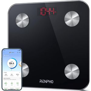 Weegschaal - Personenweegschaal Bluetooth Badkamer Impedantiemeter met 13 Lichaamsgegevens voor Fitness - BMI Spier Water Lichaamsvet