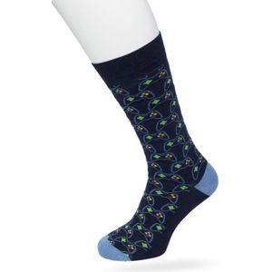 Bonnie Doon Heren Sokken met Game Print maat 40/46 Donker Blauw - Thema Sokken - Game Controller - Cadeau Sokken - Word je Happy en vrolijk van - Zacht Katoen met Gladde Teennaad - Comfortabel - Perfect Cadeau - Black Iris - BT992127.134