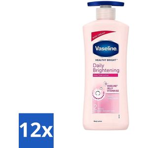 12 x Vaseline - Even Tone - Bodylotion - Daily Brightening - 600 ml - Lichaamslotion - Verhelderende Lotion - Hydraterende Lotion - Vaseline - Gelijkmatige Huid