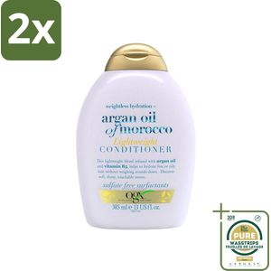 OGX - Argan Oil of Morocco - Conditioner - Lichtgewicht - Voedend - 385 ml - Voordeelverpakking - 2 stuks - Arganolie - Haarvoeding