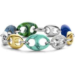 TI SENTO Dames Armband - 925 zilver - Turquoise - Maat S - 2988TQ