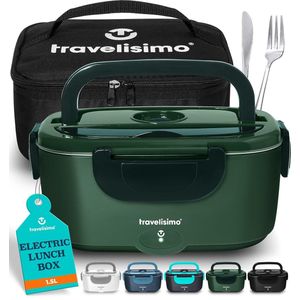 Elektrische Lunchbox Voedselverwarmer 3 in 1 - Draagbare Voedselwarmer voor Auto, Thuis en Werk met 1,5L Roestvrijstalen Container