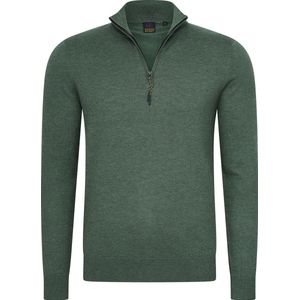 Mario Russo Half Zip Sweater - Trui Heren - Sweater Heren - Coltrui Heren - XL - Eend Groen