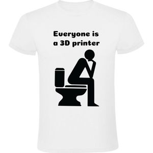 Everyone Is A 3D Printer Heren T-shirt - wc - toilet - poep - vies - bah - printers - shirt