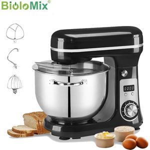 Keukenmachine - Mixer met mengkom - Handmixer - Keukenmixer - Garde - Deegkneder - 6L - RVS