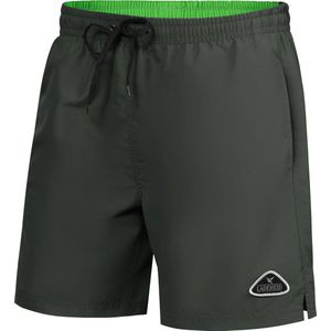 Ladeheid LA-ZA-SWS-Long Heren Zwembroek - Zwemshorts - met zijzakken en achterzak - sneldrogend - met binnenslip van mesh - Koordsluiting - Polyester - Titaan/Lichtgroen - S