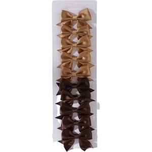 Kiddos Haarspeldjes (10) – Haarstrik – Haaraccessoires – Haarclip - Baby – Peuter – Meisje – Beige - Bruin