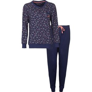 Tenderness Dames Pyjama - Polo Sluiting - Katoen - Blauw - Maat XL