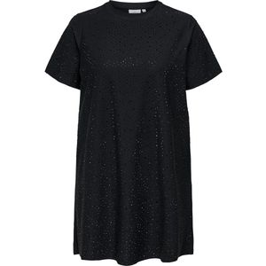 ONLY CARMAKOMA mini jurk met glitter zwart