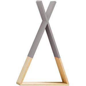 Grijs Scandinavische stijl wandrek | driehoekig rek van MDF-hout | kinderkamer, woonkamer en babyrekken | medium formaat.