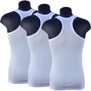 3 Pack Top kwaliteit halterhemd - 100% katoen - Wit - Maat 2XL-3XL