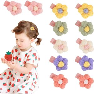 12st Haarspeldjes voor Baby's Meisjes - Bloem Haarspeldjes - Pluche Bloem Haarclip - Baby Haarspeld - Kleine Pluche Haarspeldjes - Meisjes Leuke Haarspelden - Haaraccessoires - Baby Meisjes .