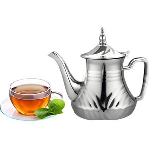 Cheffinger Theepot Zilver - 1 Liter - Turkse & Marokkaanse Theepotten