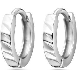 Glams klapoorringen vlak - 12 mm - Zilver