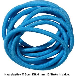Rojafit Haarelastiekjes – Ø 5 cm. / 4 mm. dik - 10 stuks – Baby Blauw