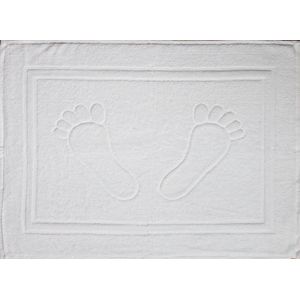Douchemat, badmat, badstof, badstof, 50 x 70 cm, voeten, effen kleur, badmat, 100% katoen (witte voeten)