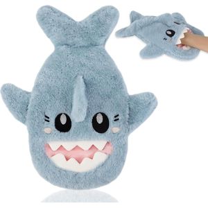 1 Kruik - 1 liter - 31×37 cm - Met deksel - Schattig pluche dierenmotief - Gebruiksvriendelijk - Winterkruik - Wasbaar en verwijderbaar - Explosieveilig en lekvrij - Universeel - Blauw