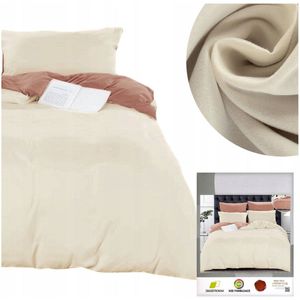 Satine Dekbedovertrek 160x200 3 Delig Dubbelzijdig Modern Browni