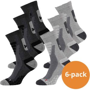 Xtreme Sockswear Wandelsokken - 6 paar wandel sokken - Multi Grey - Maat 42/45