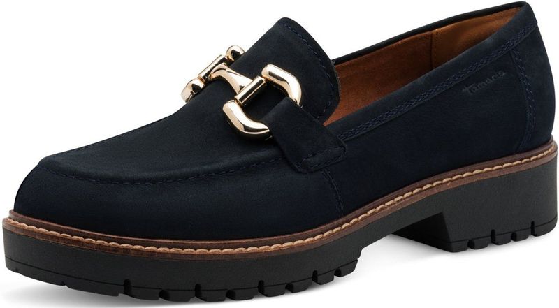 Tamaris - 1-24733-45 - Leren Loafers - Blauw - Damesschoenen
