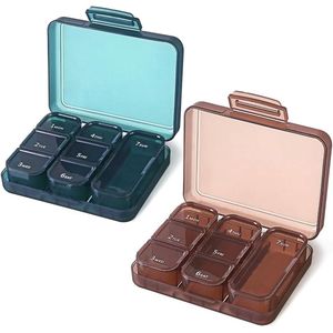 2 stuks draagbare opbergdoos 7 dagen BPA-vrij Kleine draagbare opbergdoos 7 dagen draagbare opbergdoos Draagbaar vochtbestendig