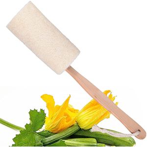 Badborstel, rugborstel, lichaamsborstel, badspons, douchespons met handvat - Natuurlijke Loofah Luffa spons massageborstel, natuurlijke Luffa spons rugborstel met lange steel rugscrubber voor bad en douche