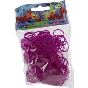 Rainbow Loom Elastiekjes - Rubber Bands Neon Lila - 300 stuks