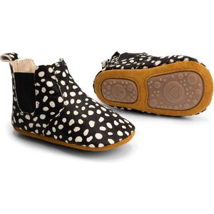 Supercute enkellaarsje Chelsea boots dierenprint zwart met stipjes print 12 - 18 maanden maat 23