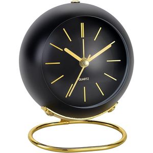 Analoge wekker met eenvoudig schattig design, retro tafelklok met nachtlampje, stil, zonder tikken, werkt op batterijen, voor kinderen, slaapkamer, reizen, keuken, tafel