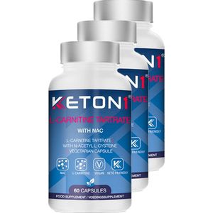 Keton1 | L-Carnitine Tartrate | 60 capsules | 3 stuks | 3 x 60 capsules