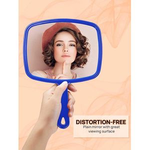 Crrynuo - Make Up Spiegel - Handspiegel - Kappersspiegel - Aluminium Spiegel - 1 Stuk - Heldere Weergave - Blauw