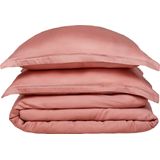 Coco & Cici - Tencel Sateen Dekbedovertrek 200 x 220 cm - 2 Persoons Beddengoed - Terra Roze - Lyocell - Hypoallergeen & Extra Zacht - 2 Kussenslopen (60x70)