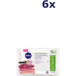 6x Nivea reinigingsdoekjes 25s Dry Skin