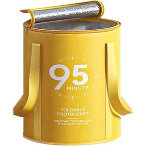Voetenbad - Opvouwbare geïsoleerde voetenbad - Waterdichte emmer, antislipbodem - Geel