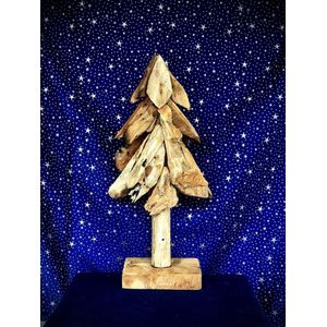 Christmas tree mini jono S - 40 cm hoog - kerstboom - tropische houtsoort gedroogd - hout - decoratiefiguur - kerstdecoratie - kerst - handgemaakt - interieur - accessoire - voor binnen - voor buiten - cadeau - geschenk - tuinfiguur - tuinbeeld